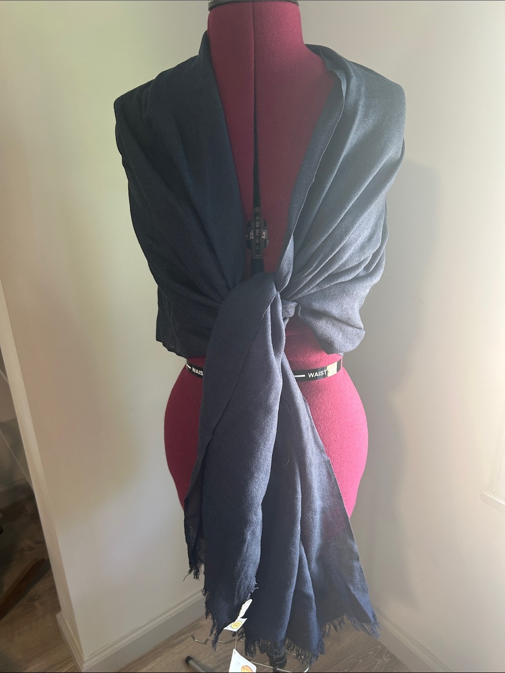 Talbots Navy Wrap Scarf - Lightweight Versatile Shawl